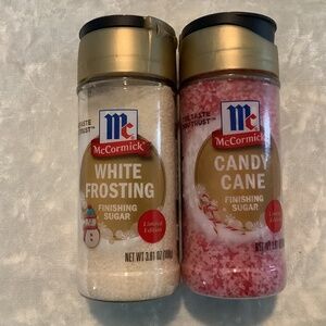 2 McCormick Finishing Sugars White Frosting/ Candy Cane